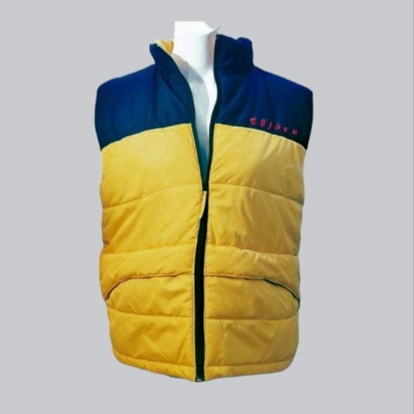 Dejavu Puffer Sporty Vest- Color Block Blue/Yellow- Size 14 Youth (Small… - Picture 1 of 16